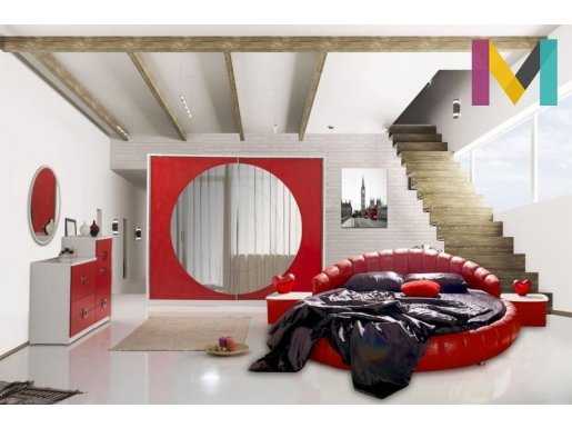 Modern kırmızı  yatak odası 